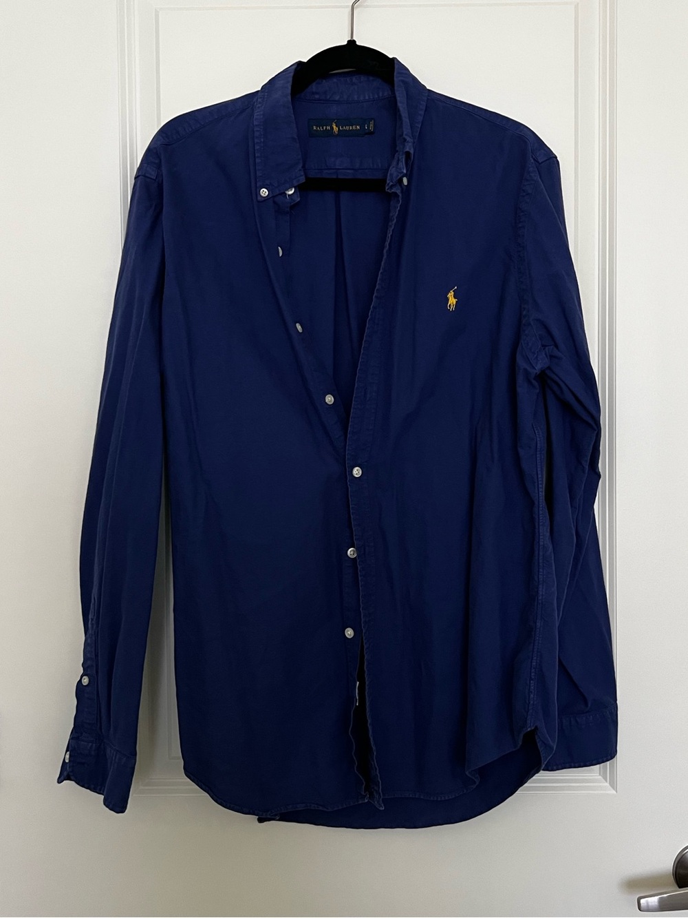 Ralph Lauren Dark Blue button down size large 100% cotton